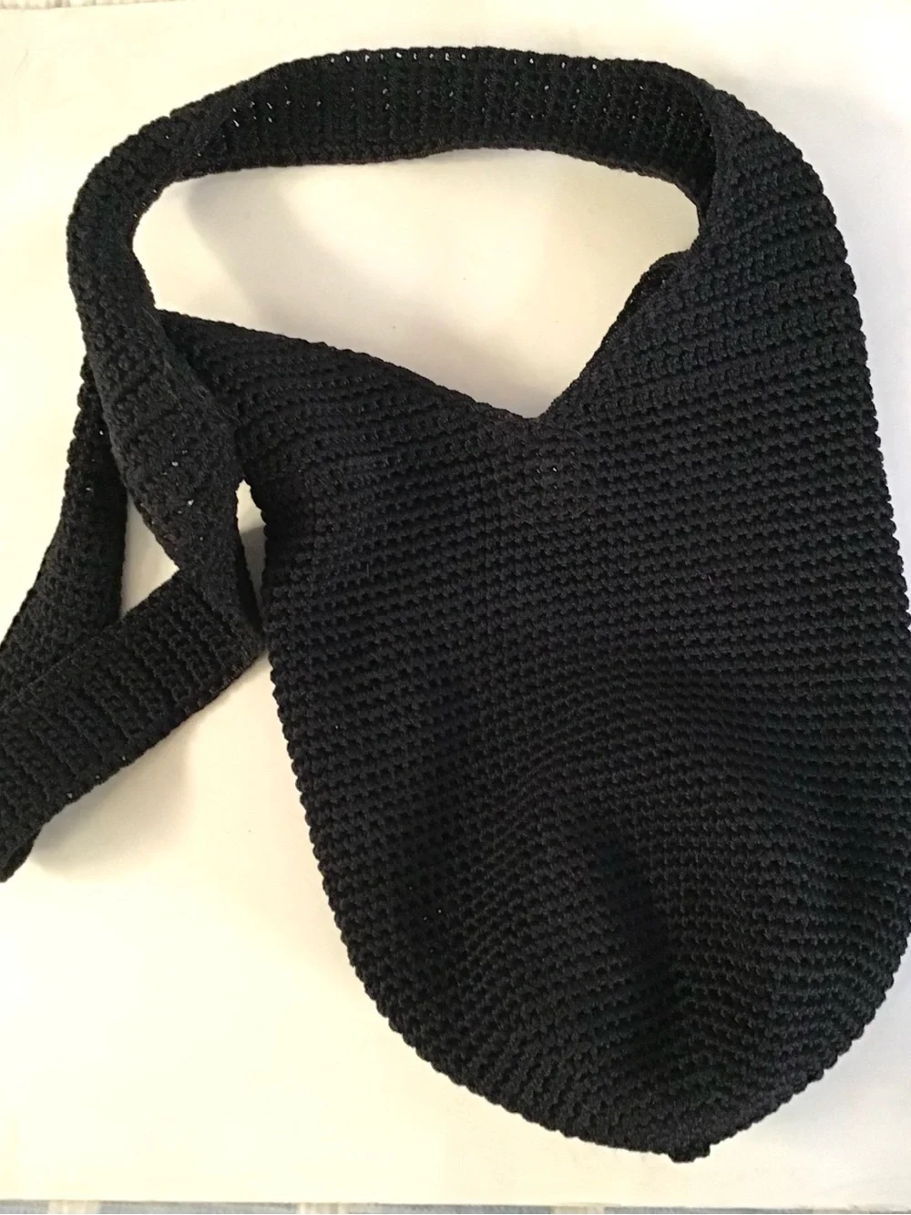 The Sak Black Crocheted hobo shoulder bag